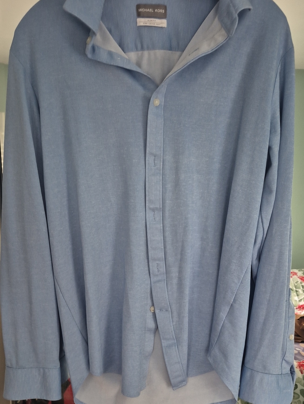 Michael Kors Light Blue Men's Button-Front Shirt Jacket